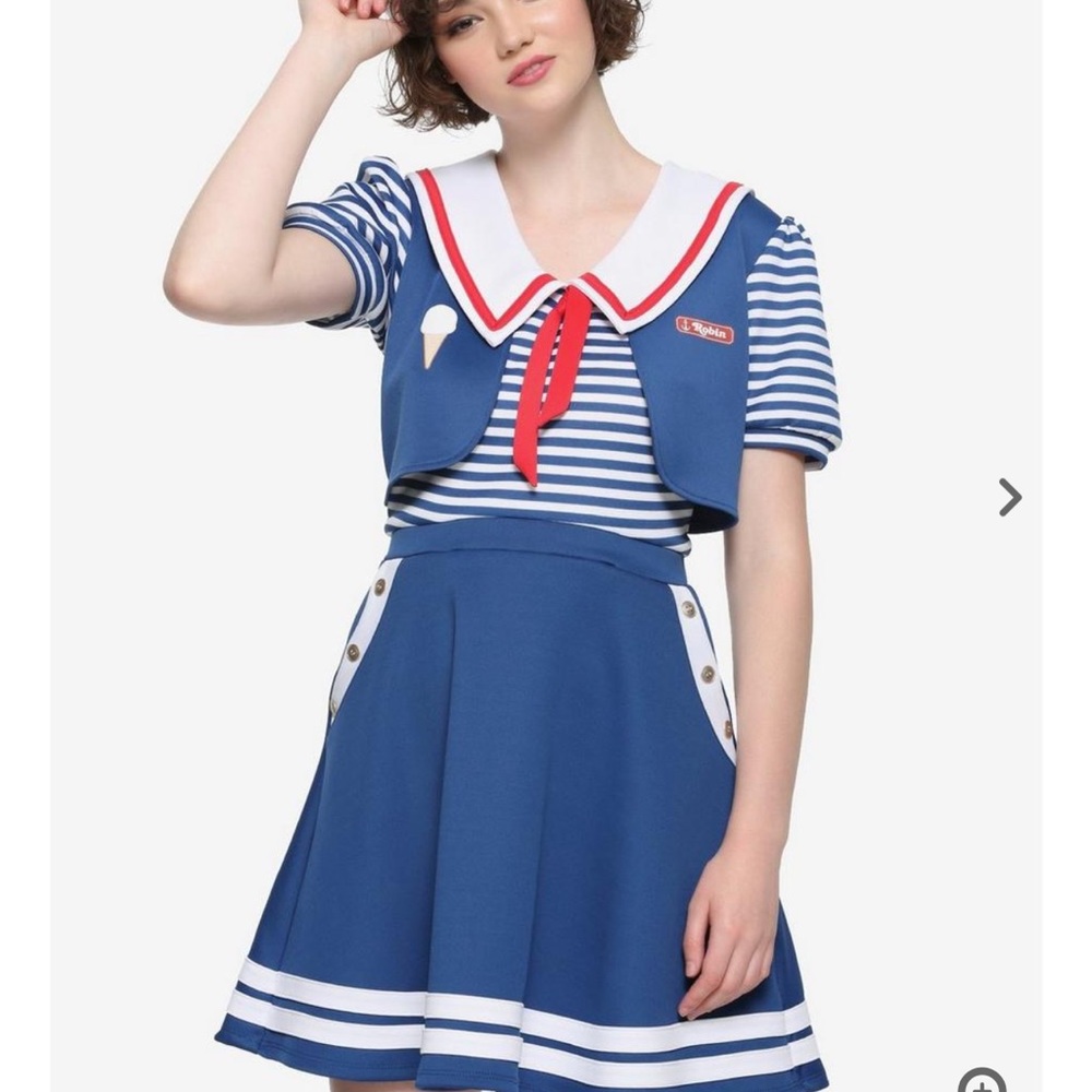 Hot Topic NWT Netflix Stranger Things Robin Scoops Ahoy Cosplay Dress Size Small